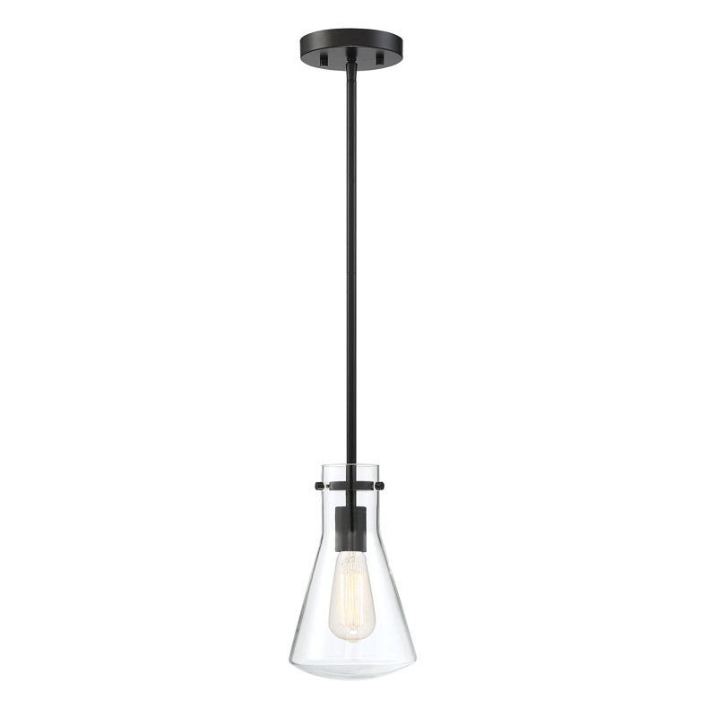 Luminaire suspendu conique à 1 lumière Renata, Noir