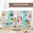 7-tier Bookshelf Geometric Bookcase With 2 Anti-tipping Kits White