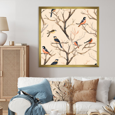 «Little Birds On The Tree Branches», reproduction d'art sur toile