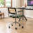 Ayris Mid-Century Modern Faux Leather Adjustable Swivel Task Chair with Rattan Back Wood Arms and Chrome Casters Base-923262778