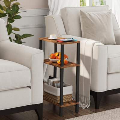 3-Tier Narrow Side Table For Small Spaces - Slim End Table, Sofa Table, Or Nightstand With Open Shelf Storage For Living Room, Bedroom, RV by 17 Stories