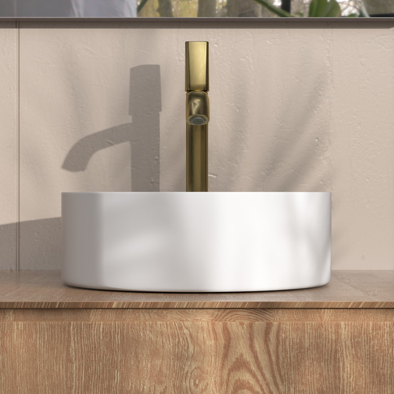 Lavabo vasque circulaire 15 po, Blanc mat
