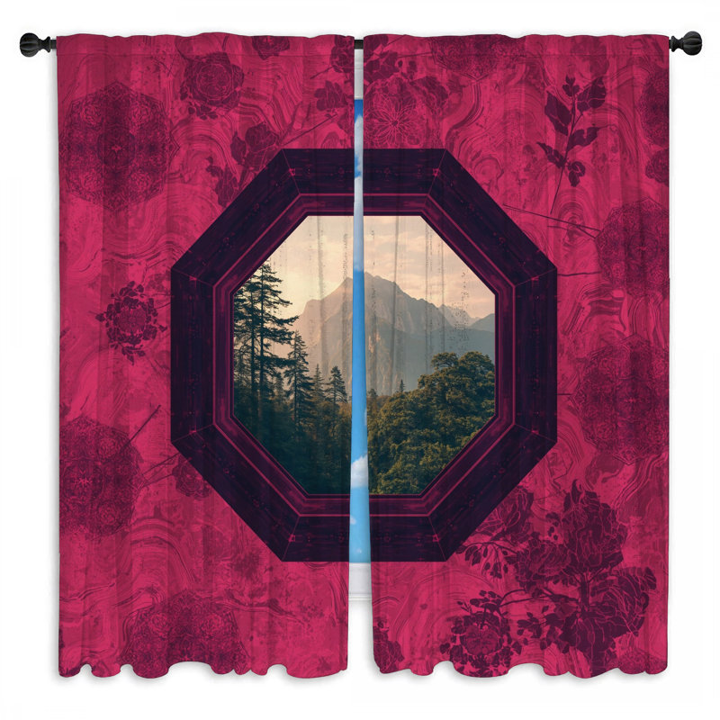 Rideaux de fenêtre Mountain Scenic View, 80 po x 52 po - 2 panneaux, Transparent