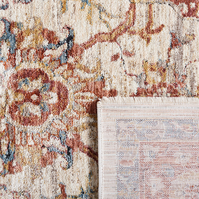 Tapis oriental ivoire / rouille, Carré 6 pi 4 po