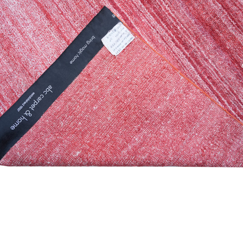 Solid Saree Silk Rug, Red, Rectangle 9' x 12'