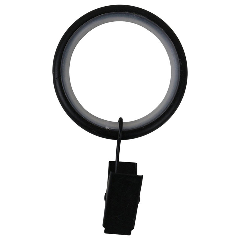 Anneaux de rideau 1,8 po Preusser, Noir