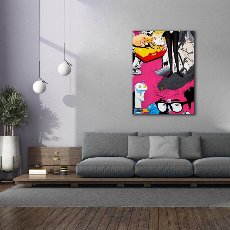 «She's Got The Look» par Colourblind Suicide, art mural sur toile, H 54 po x l 40 po x P 1,5 po