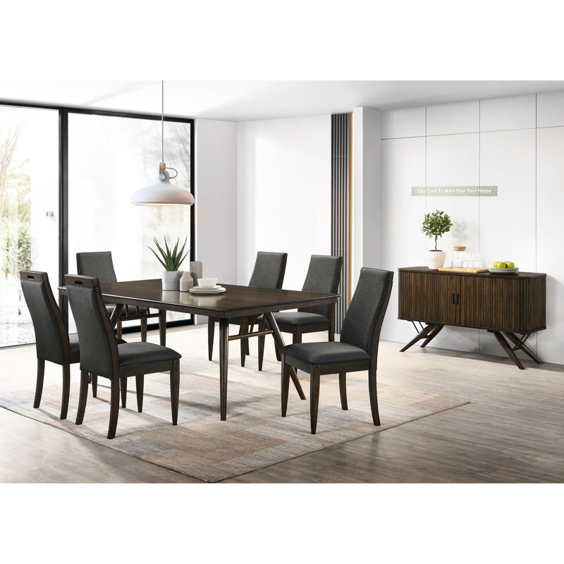Gris, chaise d'appoint à dossier solide, ornements en noyer foncé, salle à manger, confortable, chaise grise avec ornements de 2, idéal pour