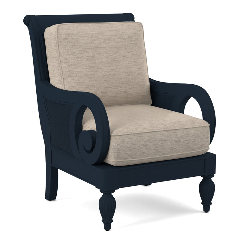 Grand View 71.12Cm Wide Armchair, Gray Sugar Performance; 0863-84, Navy Finish