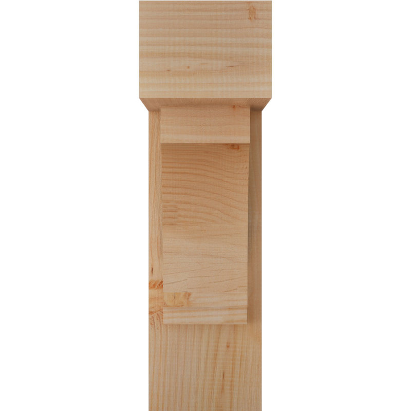 Support de bloc lisse l 7 1/2 po x P 18 po x H 26 po avec support décalé, sapin Douglas, 26 x 18