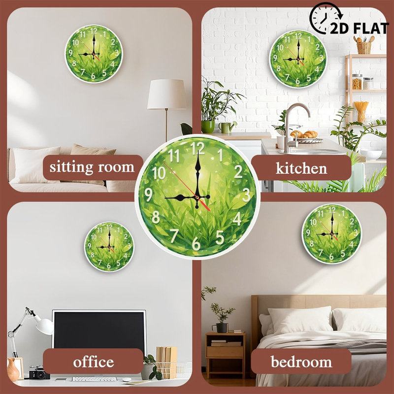 Clock With Green Grass And Sunlight