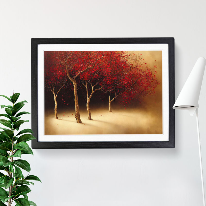 Impactful Trees - Single Picture Frame Print, 46cm H x 64cm W x 2cm D, Black