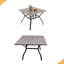 Table de patio en métal 37,8 po carré avec trou pour parasol, structure en acier robuste résistant à la rouille et facile à nettoyer-555398731