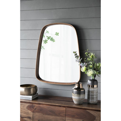 Miroir 27 po x 37 po à cadre en bois pour le salon, la salle de bain et le vestibule - Design minimaliste classique, ajoute du charme à la maison