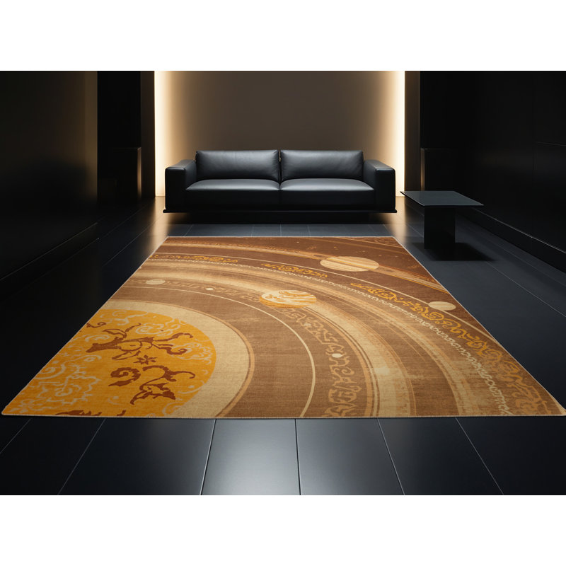 Tapis oriental classique brun / beige lavable à la machine Paizley, 4 x 6