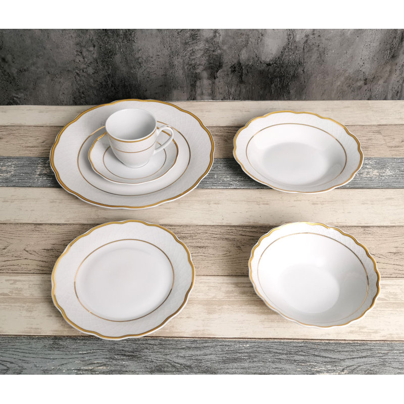 Porcelain China Dinnerware Set 24 Piece - Service for 4