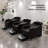 Black Salon Shampoo Bowl and Chair Backwash Unit with Extra Large Ceramic Bowl