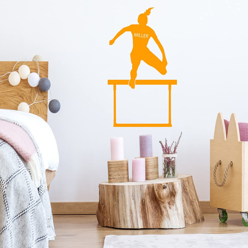 Text & Numbers Non-Wall Damaging Wall Decal, Orange, 23" H x 13" W