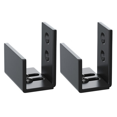 Adjustable U Shape Floor Guide Wall Mounted Sturdy Black Sliding Barn Door Hardware