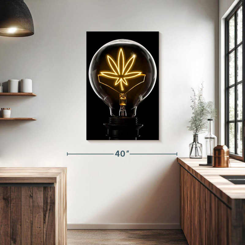 Senne Marijuana Leaf Lightbulb, 39" H x 26" W