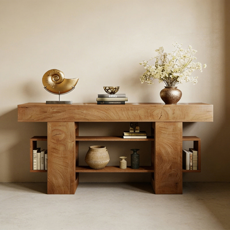 Console champêtre rétro, H 32,28 po x l 78,74 po x P 11,81 po