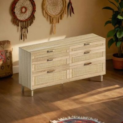 Commode 59 "en rotin avec tiroirs