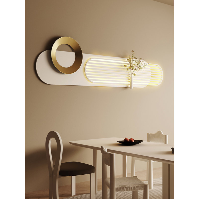 Luminaire suspendu en métal crème style drapé, H 12,99 po x l 47,24 po x P 1,18 po