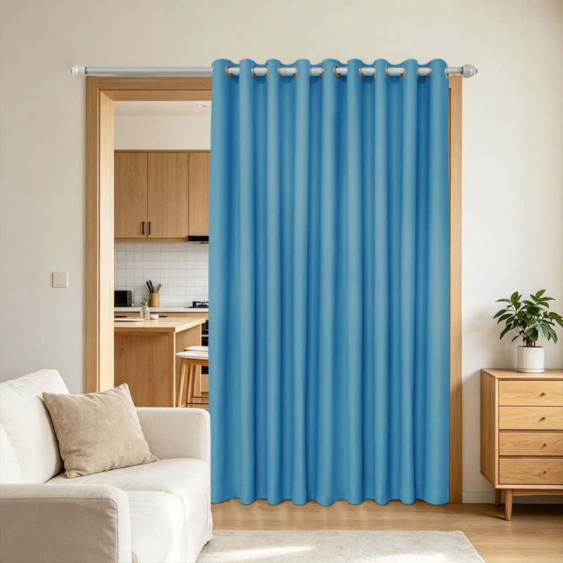 Rideau de porte haute précision 1 panneau, disponible en plusieurs couleurs et tailles, Sky Blue 5#, 100"Wx108"L