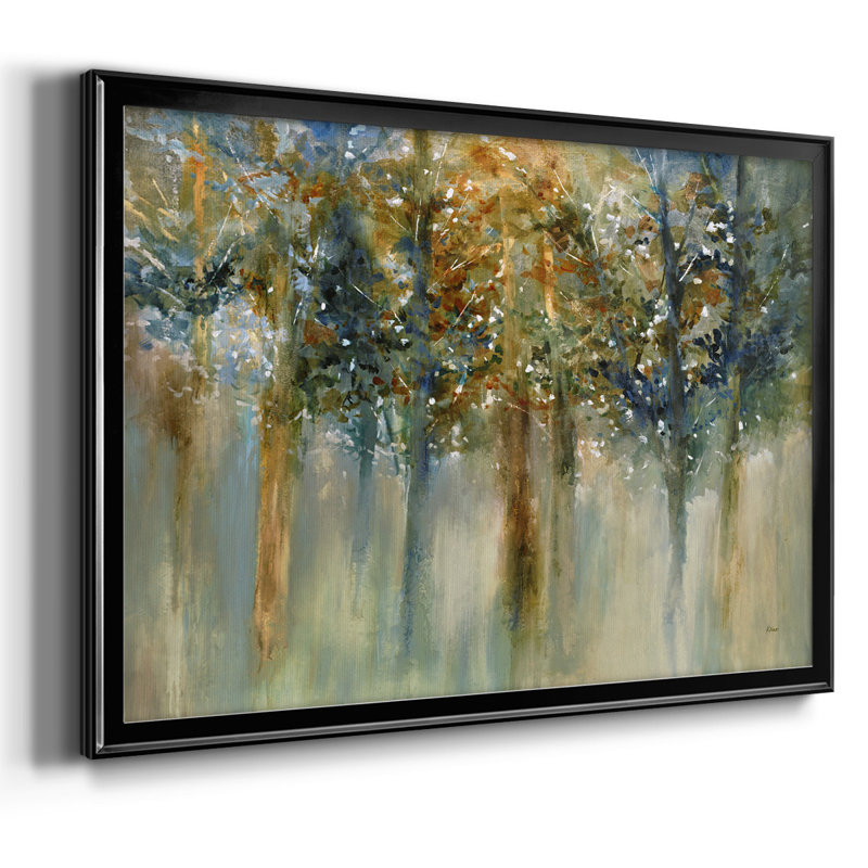 " Rustic Leaves II ", Black Closed Corner Framed Canvas, 26" H x 38" W x 1.5" D