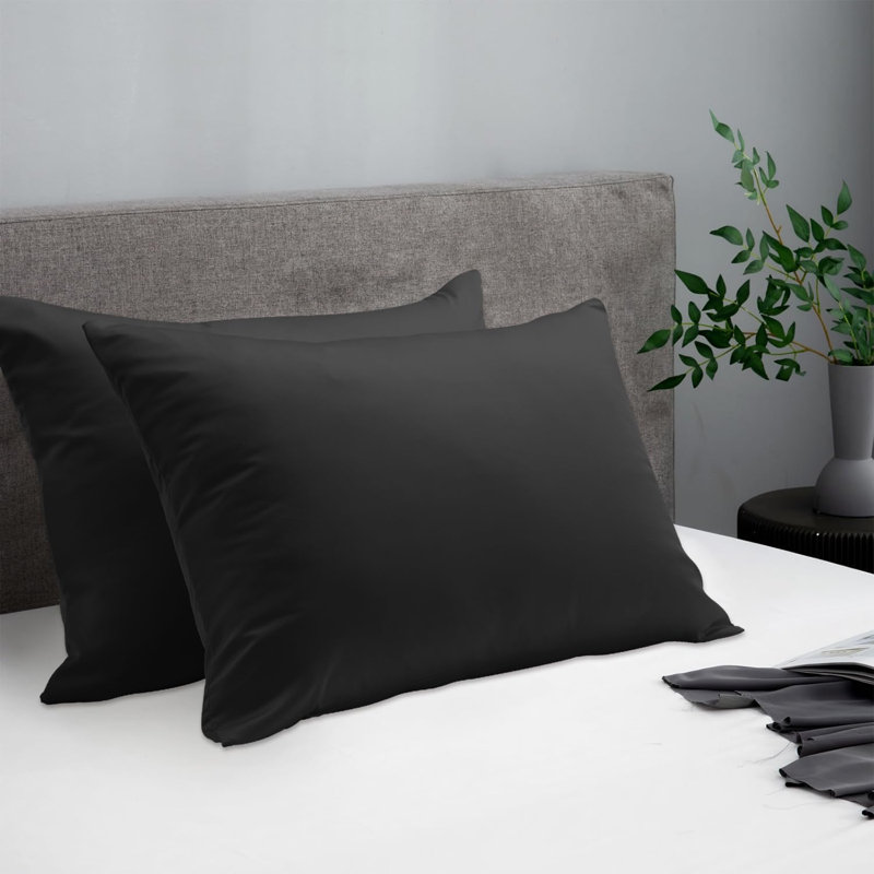 Silk Luxe Pillowcases (set of two), Twin Pillowcase, Gray