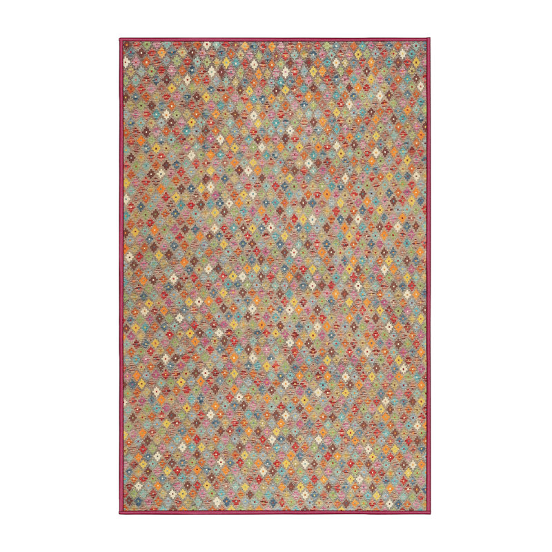 Tapis contemporain brun / rouge, Rectangle 8 pi x 12 pi