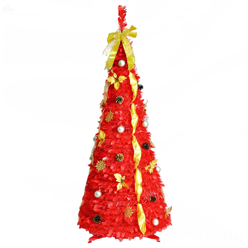 6FT Red Pop-Up Christmas Tree