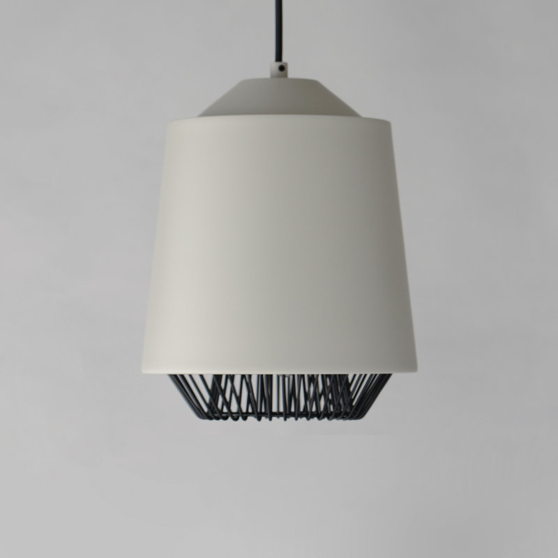 Luminaire suspendu simple Cici, Gris/noir