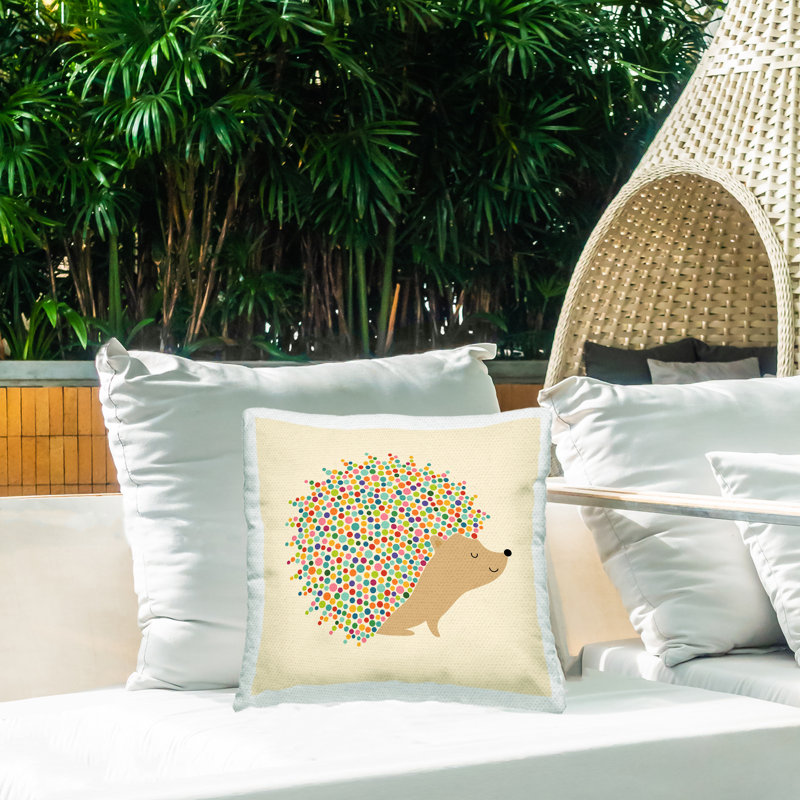 Coussin d'extérieur imprimé Elephant Silhouette & Nature, design par Andy Westface