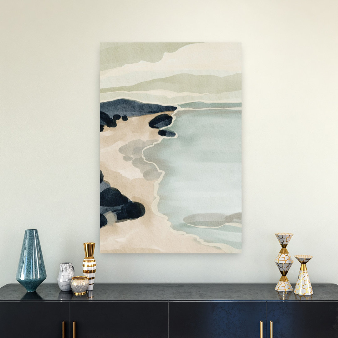 Coastal Serenity Abstract Minimalist Peaceful Coastal Wall Art Print