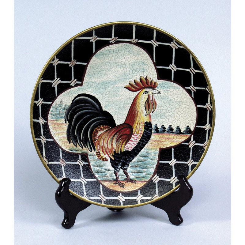 Assiette décorative coq