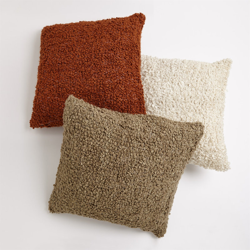 Textured Boucle Pillow, Rust