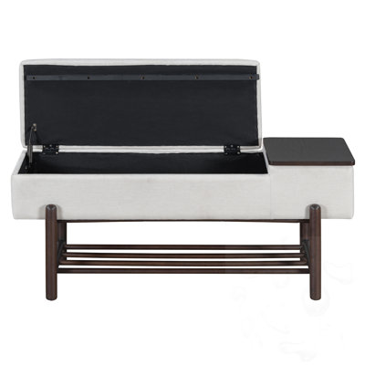 Upholstered Storage Bench with Hidden Compartment