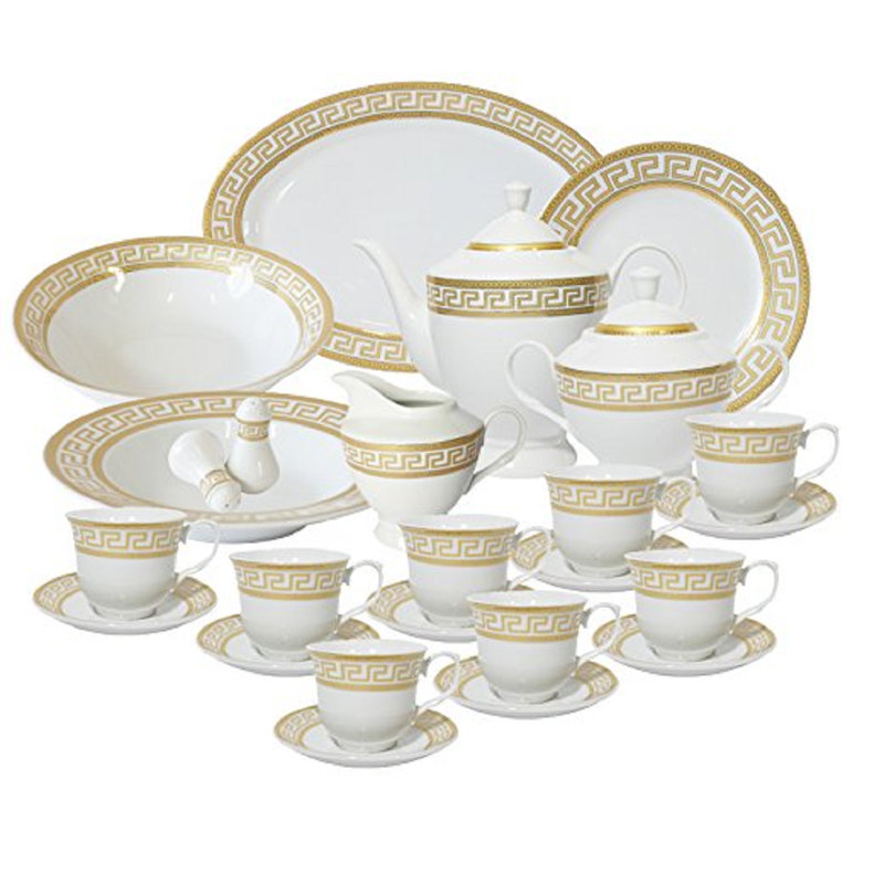 Scheel Porcelain China Dinnerware Set 49 Piece - Service for 8