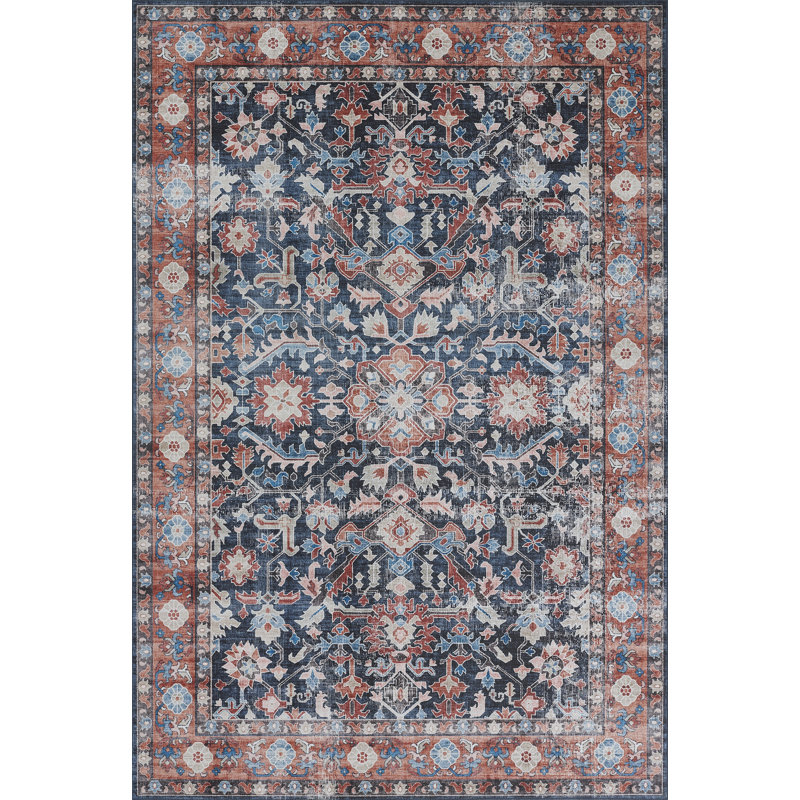 Tapis oriental rouge / bleu / blanc Doheny, Rectangle 2 pi x 3 pi