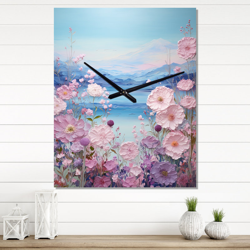 Hucksley - Flower Field Wall Clock Oversized, Small