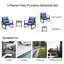 Ensemble de chaises bistro d'extérieur pour terrasse 3 pièces