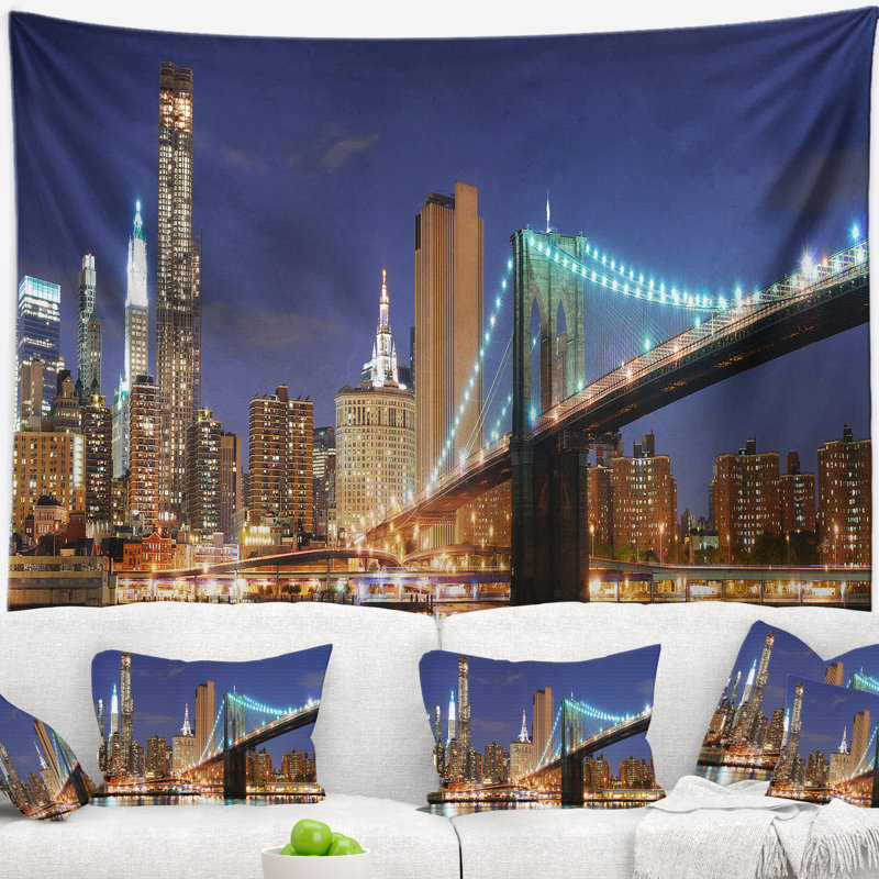 Cityscape manhattan skyline panorama tapisserie, H 32 po x l 39 po