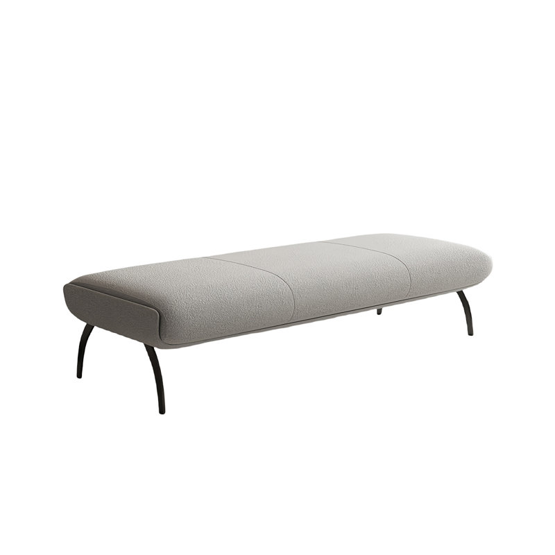 Banc rembourré Tabathe Sherpa, Gris riz