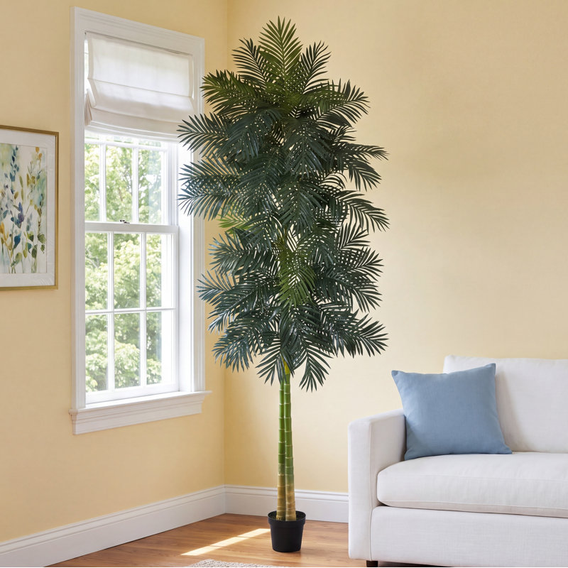 Double Stalk Golden Cane Artificial Palm Tree