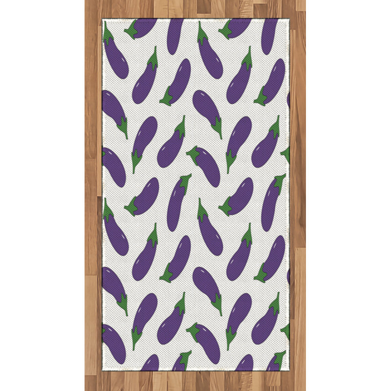 Eggplant High Density Long Fiber Poly Threads Decorative Area Rug Carpet, Rectangle 2'7" x 5'