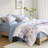 Blue Floral Comforter And Sheet For Twin, Machine Washable In Large Capacity Twin With Sheets, Elegant Appearance
