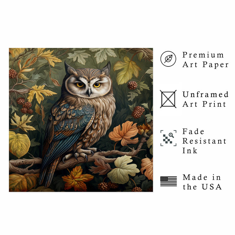 Animaux William Morris Owl, H 14 po x l 14 po