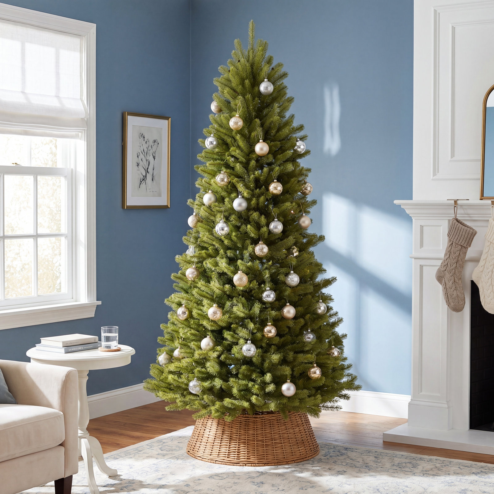 Kadyn Slender Pre-Lit Fir Christmas Tree, 7.5' H