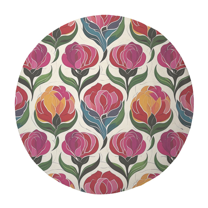 Tapis tressé Petal Flow, Rond 5 pi